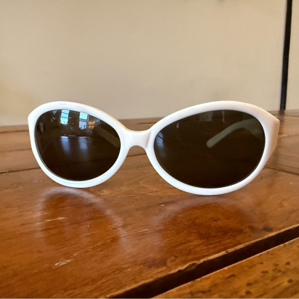 Celine White Oval Sunglasses